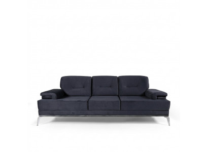 Dräisëtzer Canapé Stoffsofa Design Blo Canapé 3 Sëtzer Polstersofa