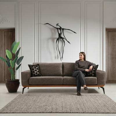 Canapé dräi Platzen, Stoffssofa, Polstersofa, Grom, Sofa Modern, Stoff 3 Platzen