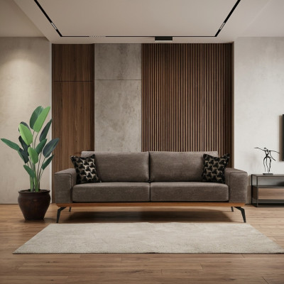 Canapé dräi Platzen, Stoffssofa, Polstersofa, Grom, Sofa Modern, Stoff 3 Platzen