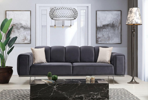 Modernen dräisëtzegen Divan Stoffsofa Polstersofa Gro Sofa Stoff 3 Sëtz.
