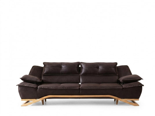 Couch Dräisëtzer Stoffsofa Design Sofa 3 Sëtzer Polstersofa Schwaarz