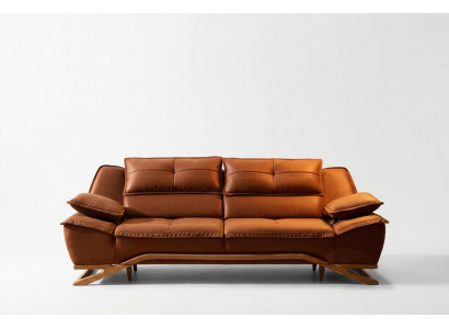 Drësëtzeger Stoffcouch Couch Braun Sofa 3 Sëtz Polstersofa Modern