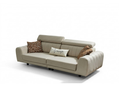 Stoffsofa Couch Dräisëtzer Design Sofa 3 Sëtzer Polstersofa Beige
