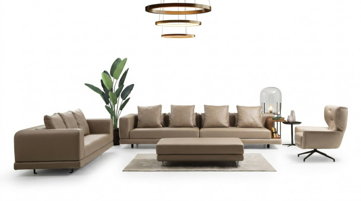Couchgarnitur Véiersëtzeger Drësëtzeger Sessel Beige Fotell 3tlg Lieder Set