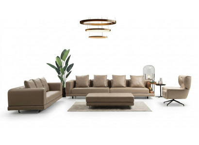 Couchgarnitur Véiersëtzeger Drësëtzeger Sessel Beige Fotell 3tlg Lieder Set