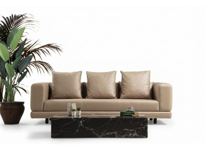 Däitschlechere Canapé Beige Sofa 3 Plazen Polstersofa Modern Konschtleder