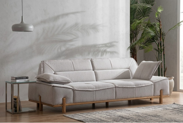 Drësëtzerekauz Stoffsofa Sofa-Sëtzer Polstersofa Stoff Modern Gro