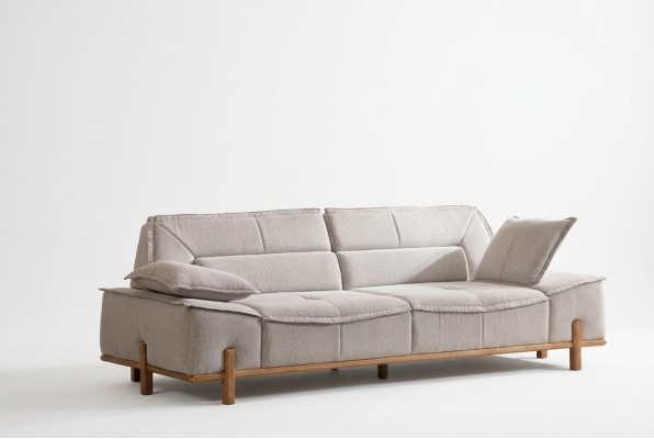Drësëtzerekauz Stoffsofa Sofa-Sëtzer Polstersofa Stoff Modern Gro