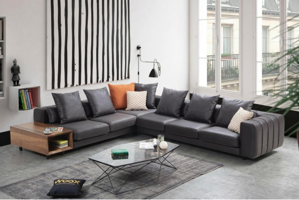 Eckgarnitur Ecksofa L-Form Polstersofa Stoffsofa Couch Gro Sofa Dësch
