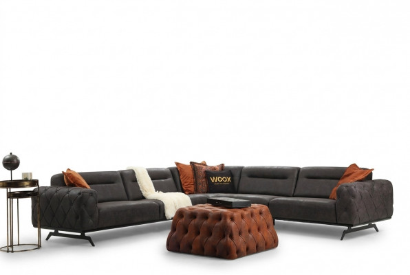 Wénkelcanapé Stoffsofa Wénkelsofa L-Form Couch Gro Sofa Polstersofa Miwwelen