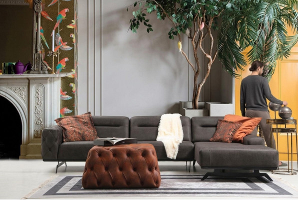 Canapé Ecksofa L Form Gro Sofa Polstersofa Ottomann Stoffsofa Stoff