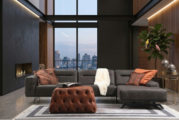 Canapé Ecksofa L Form Gro Sofa Polstersofa Ottomann Stoffsofa Stoff
