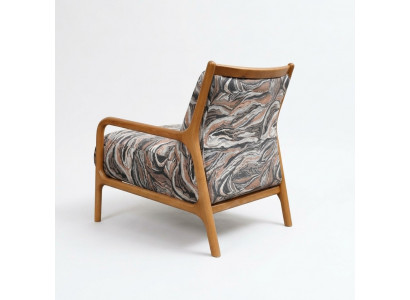 Sessel Klassesch Polstersessel Stoffsessel Stoff Holz Brong Eenzebett.