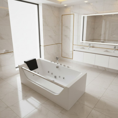 Badekummer Whirlpool Buedbidden Sprudel Massagedüsen Wellness Komfort