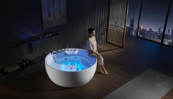 Indoor Whirlpool Buedbidden Whirlwanne Waasserstralen Spa Wanne Relax 