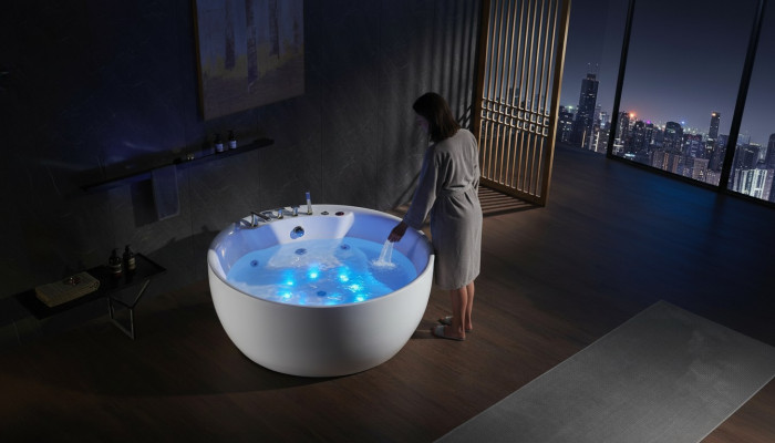 Ronn Badwanne Whirlpool Wanne Relax Wannen Spa Wäiss 150cm Spruddel Massagedüsen