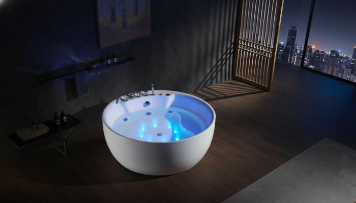 Ronn Badwanne Whirlpool Wanne Relax Wannen Spa Wäiss 150cm Spruddel Massagedüsen