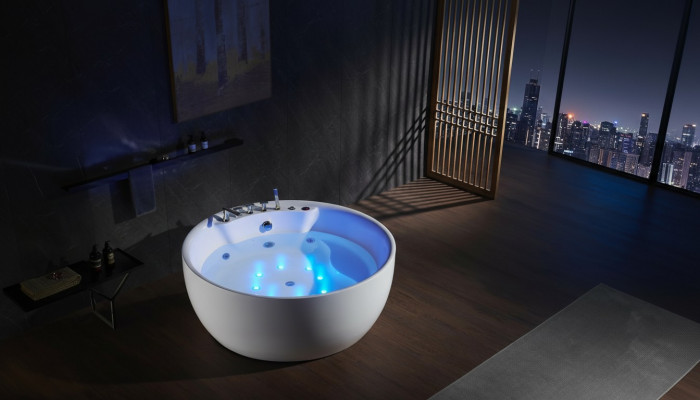 Ronn Badkader Whirlpool Wann LED Spruddel Wann Massage Design Wellness