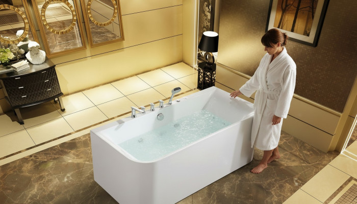 Badewannd Wanne Spa Wannen Buedzëmmer 170x80 Badewannen Wäiss Acryl Armaturen