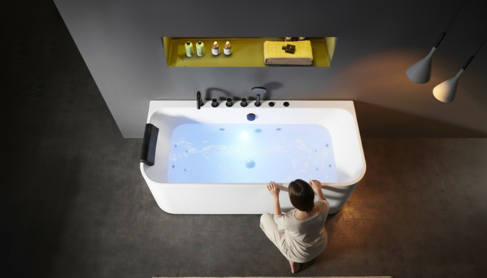 Acryl Wirbelbad Indoor Whirlpool Buedbidden Heem Spa Wäiss