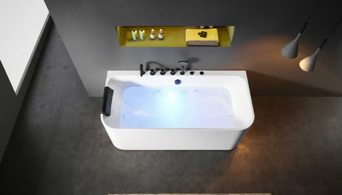 Acryl Wirbelbad Indoor Whirlpool Buedbidden Heem Spa Wäiss