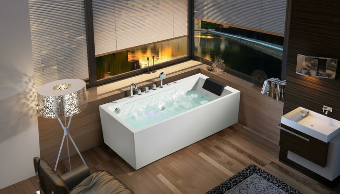 Whirlpool Buedbidden Spa Baden LED-Beliichtung Massagedüsen Spruddel