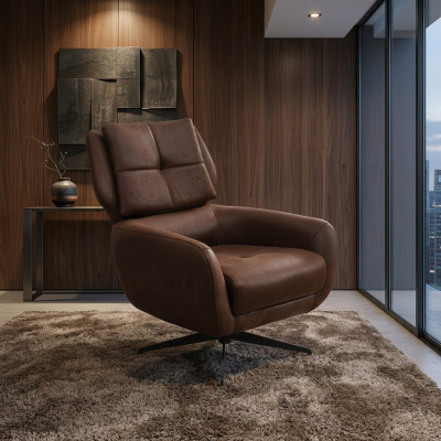 Wunnzëmmer Fauteuil Ouerfauteuil Stoffsessel Stoff Braun Seets 1-Seeter
