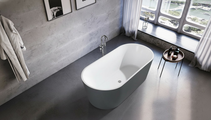 Wanne Buedzëmmer Acryl Buedwann Standbuedwann Fräistoehend Gro