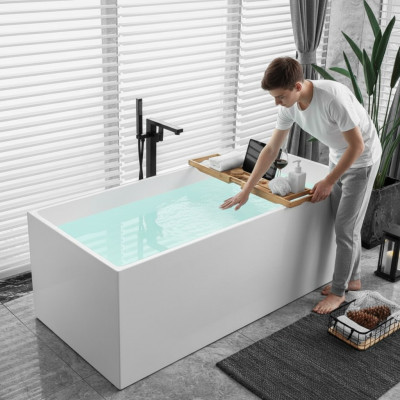 Steebadewanne Buedzëmmer Acryl Badewanne Wanne Wäiss Zäitemodern