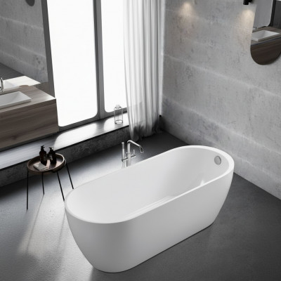 Wanne Buedzëmmer Acryl Badewanne Wäiss Steebadewanne Zäiteméisseg