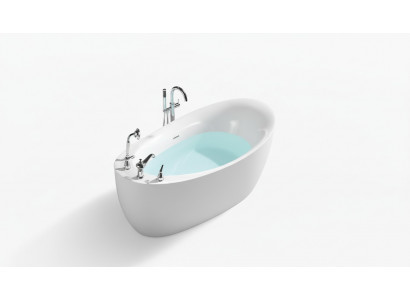 Badekummer Owal Buedbidden Fräistehend 160x80 Armaturen Komplett