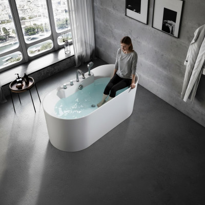 Fräistouss Badewanne Buedzëmmer Acryl Badewanne Wanne Wäiss Zäitegenëssesch