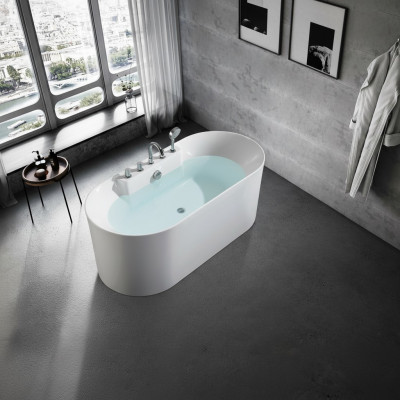 Fräistouss Badewanne Buedzëmmer Acryl Badewanne Wanne Wäiss Zäitegenëssesch