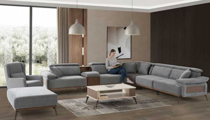Eckcouch L-Form Stoffcouch Polstercouch Couch Sofa Blo Modernen Stoff