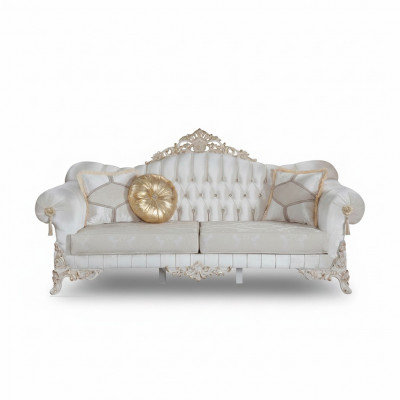 Canapé 3 Plätzer Polster Textil Stof Chesterfield Canapéen Dräiplätzer Nei