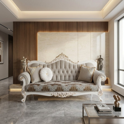 Klassesch Sofa mat Chesterfield-Design fir de Wunnberäich Grouw Wunnberäich