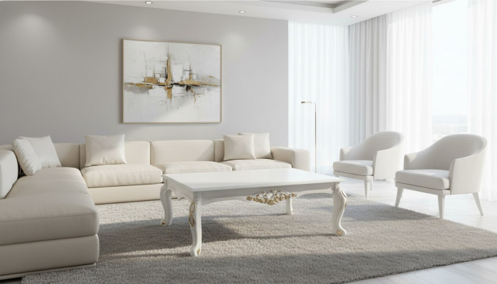 Canapé Dësch Luxus Dësch Wunnzëmmer Design Dëscher Rektangulär Wäiss