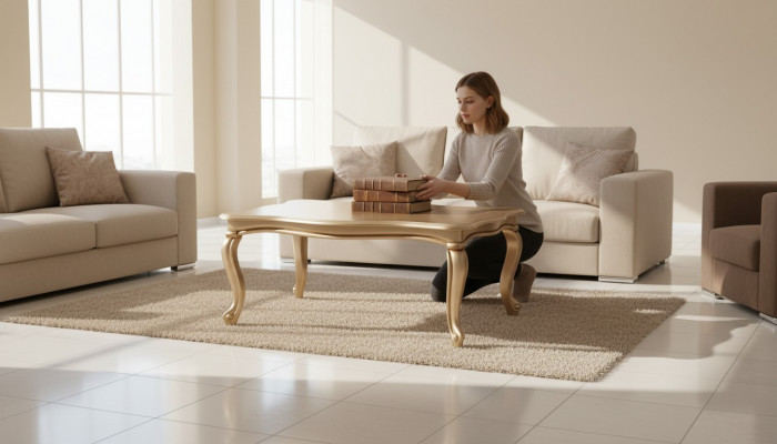Gëllenen Canapé-Dësch Dësch Niewendësch Kaffisdësch Luxus Holz Design Modern