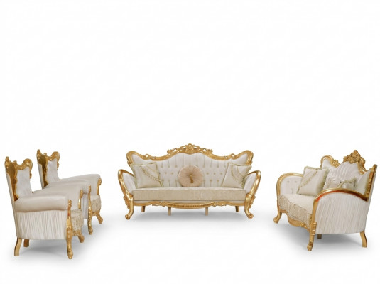 Sofagarnitur Couch 3+3+1+1 Sofa Couch Polster Miwwelen 4tlg. Set fir Äert Doheem