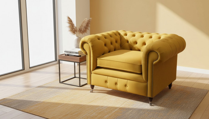 Fauteuil Design Relax Textil Lounge Luxus Giel Polster Sëtz Chesterfield