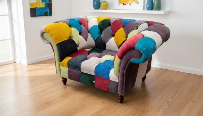 Sëtz Design Chesterfield Lounge Méifaarweg Canapé Eensëtzer 130cm Nei