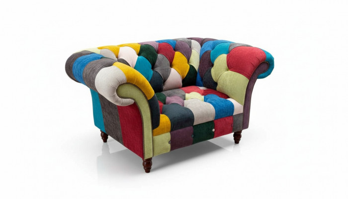 Sëtz Design Chesterfield Lounge Méifaarweg Canapé Eensëtzer 130cm Nei
