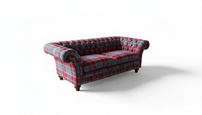 Chesterfield Modern 3-Sëtzer Designer Sofa Luxus Polster Couche Stoff Textil Neit