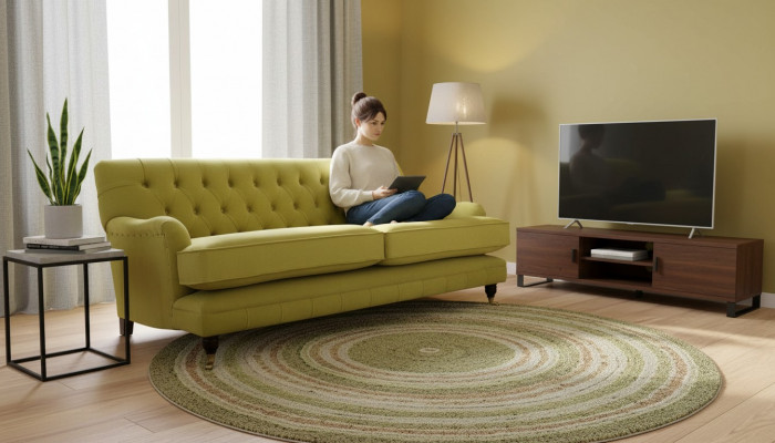 Chesterfield Sofa Polster Couch 3-Sëtzer Giel Giel Sofas Couchen
