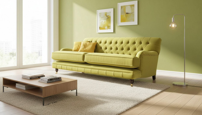 Chesterfield Sofa Polster Couch 3-Sëtzer Giel Giel Sofas Couchen
