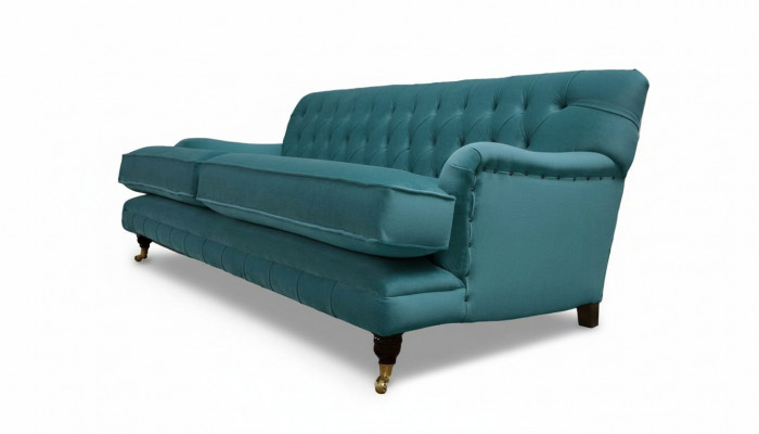 Designer Sofa 3 Sëtzer Chesterfield Canapé Polster Sëtz Dräisëtzer Textil