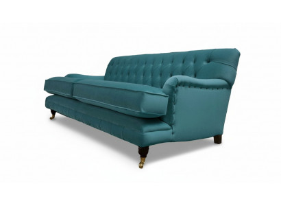 Designer Sofa 3 Sëtzer Chesterfield Canapé Polster Sëtz Dräisëtzer Textil
