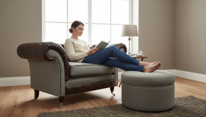 Chesterfield Ouerfauteuil Gro Sofagarnitur Fauteuil Couch Ledersofa Nei