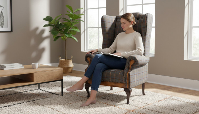 Chesterfield Fauteuil Canapé Polster 1-Sëtzer Textil Ouersessel Polster