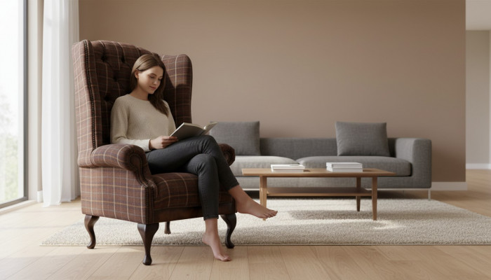 Chesterfield Design Sofa Fotell Couch Gepolsterten Ouerfotell 1 Sëtz Nei